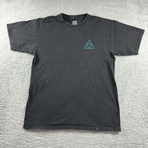 HUF Skate Shirt Mens‎ Medium Black Graphic Short Sleeve Waves Surf Skater